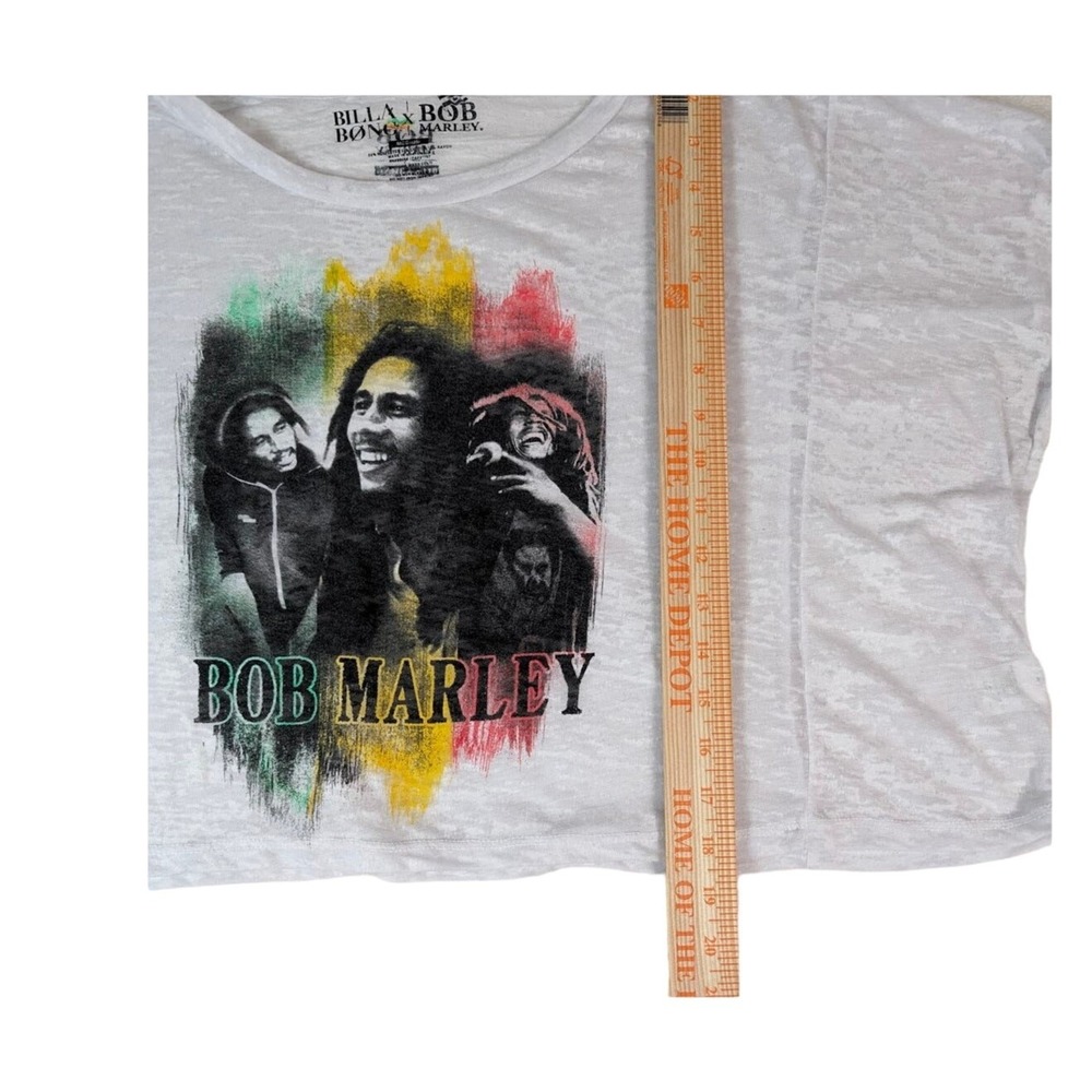 Bob Marley‎ Billabong Collab Women's Light Gray Oversize Short Sleeve Top Medium